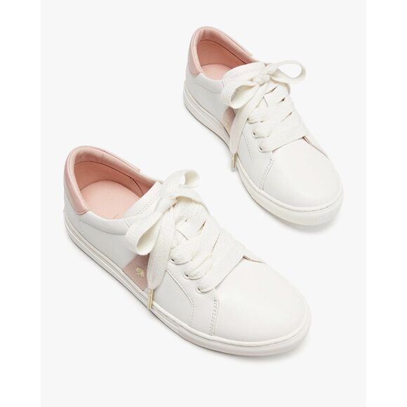 Kate Spade New York Pink White Leather Sneaker Model Iggy Size 8 - Picture 1 of 8